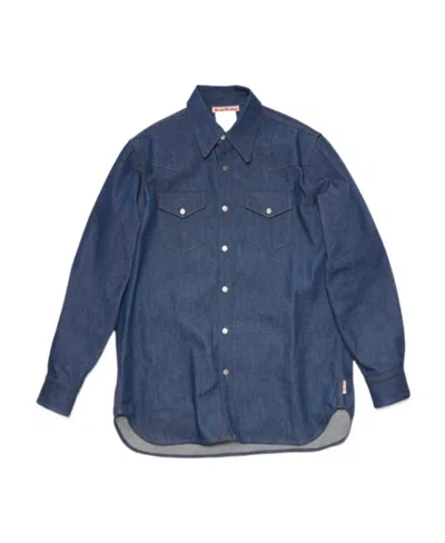 Acne Studios Long-sleeve Denim Shirt In Blue