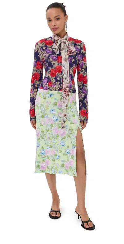 Acne Studios Scarf-detailed Floral-print Crepe Midi Dress In Multi