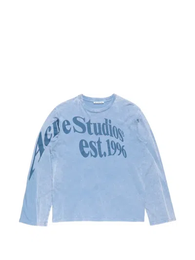 Acne Studios Long-sleeve Graphic T-shirt In Blue