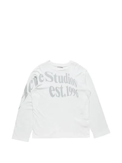 Acne Studios Long Sleeve Graphic T-shirt In White