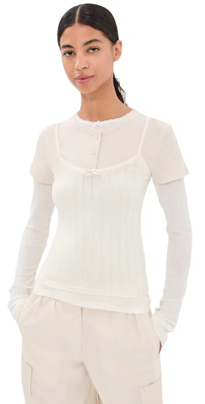 Acne Studios Long Sleeve Layered T-shirt White/off White