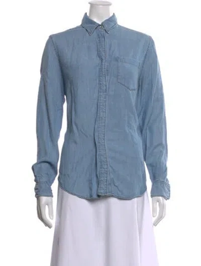 Pre-owned Acne Studios Long Sleeve Polo In Blue
