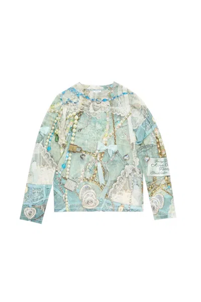 Acne Studios Jewellery-print Long-sleeve T-shirt In Blue