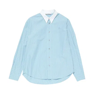 Pre-owned Acne Studios Long Sleeve Shirt 'turquoise Blue' | Black | Women's Size S