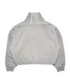 Acne Studios Brushed Cotton Fleece Funnel Neck Logo Sweatshirt With Balloon Hem In Gray