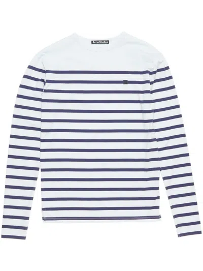 Acne Studios Striped Long-sleeved T-shirt In Blue