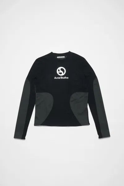 Acne Studios Long Sleeve T-shirt Logo In Black