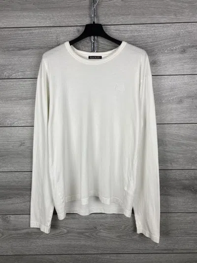 Pre-owned Acne Studios Long Sleeve T Shirt Tee Face Logo In White