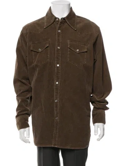 Pre-owned Acne Studios Long Sleeve Western Shirt In Brown