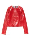Acne Studios Long-sleeve Zipped Top In Red