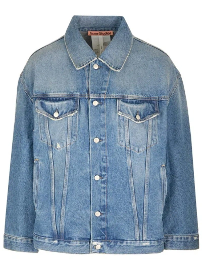 Acne Studios Long Sleeved Buttoned Denim Jacket In Blue