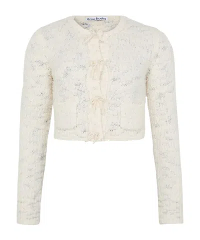 Acne Studios Long-sleeved Cardigan In White
