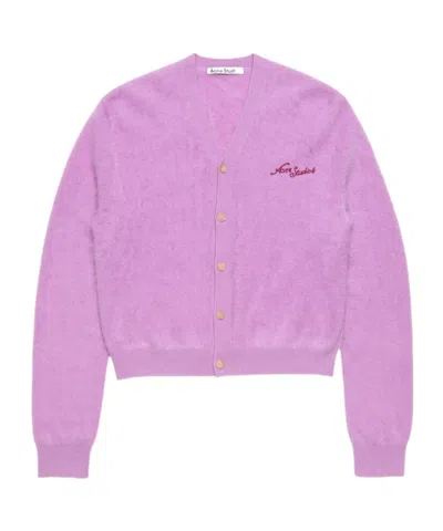 Acne Studios Long-sleeved Cashmere Cardigan In Red