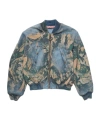 Acne Studios Graphic Print Denim Bomber Jacket In Gray