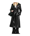 Acne Studios Long Leather Trench Coat Coats Black In Black
