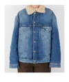 Acne Studios Teddy-trimmed Denim Jacket In Blue