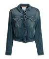 Acne Studios Wavy-construction Buttoned Denim Jacket In Blue