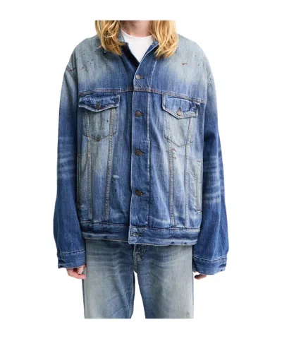 Acne Studios Long-sleeved Denim Jacket In Blue