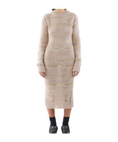 Acne Studios Long-sleeved Dress In Warm Beige