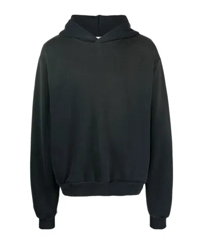Acne Studios Long-sleeved Hooded Sweatshirt In Black