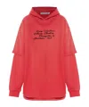 Acne Studios Long-sleeved Hooded Sweatshirt In Red