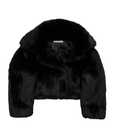 Acne Studios Long-sleeved Imitation Leather Grass In Black
