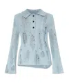 Acne Studios Long-sleeved Knitted Sweater In Blue