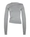 Acne Studios Deconstructed Silk Skirt In Gray