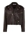 Acne Studios Brown Leather Over Bomber Jacket Women In Black