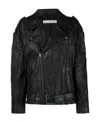 Acne Studios Long-sleeved Leather Jacket In Black