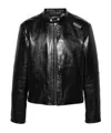 Acne Studios Long-sleeved Leather Jacket In Black