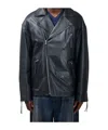 Acne Studios Long-sleeved Leather Jacket In Black