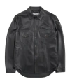 Acne Studios Long-sleeved Leather Jacket In Black