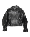 Acne Studios Long-sleeved Leather Jacket In Black