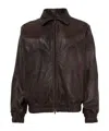 Acne Studios Leather Zipped Jacket In Brown
