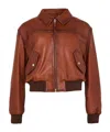 Acne Studios Loroma Leather Bomber Jacket In Brown