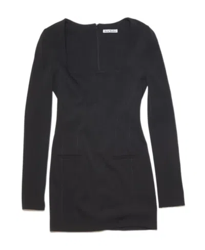 Acne Studios Long-sleeved Mini Dress In Black