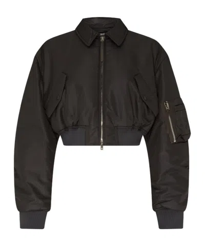 Acne Studios Long-sleeved Pilot Jacket In Dark Gray