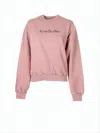 Acne Studios Long-sleeved Relaxed Cotton Sweatshirt With Subtle Logo In Pink