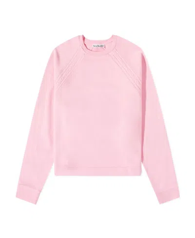 Acne Studios Long-sleeved Round-neck Sweater In Pink