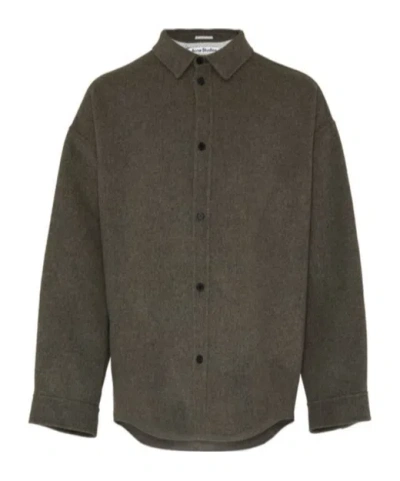 Acne Studios Long-sleeved Shirt Coat In Grey