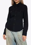 Acne Studios Long-sleeve Denim Shirt In Navy