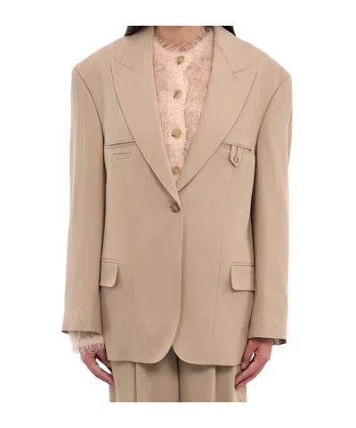 Acne Studios Long-sleeved Suit Coat In Nude