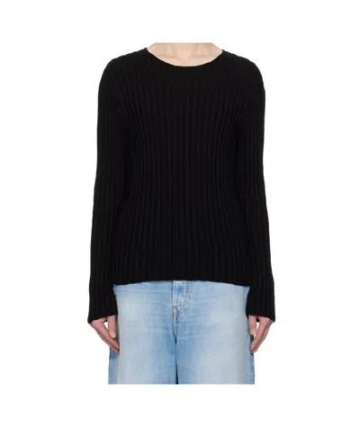 Acne Studios Long-sleeved Sweater In Black