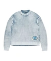 Acne Studios Textured Knit Sweater With Gradient Effect In Blue