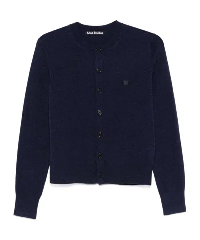 Acne Studios Long-sleeved Sweater Coat In Black
