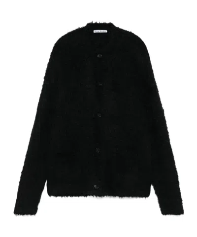 Acne Studios Long-sleeved Sweater Coat In Black