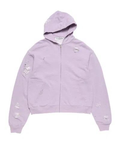 Acne Studios Long-sleeved Sweatshirt In Purple