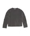 Acne Studios Gray Logo Long Sleeve T-shirt In Black