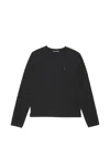 Acne Studios Crew Neck Sweater Knitwear Black In Animal Print